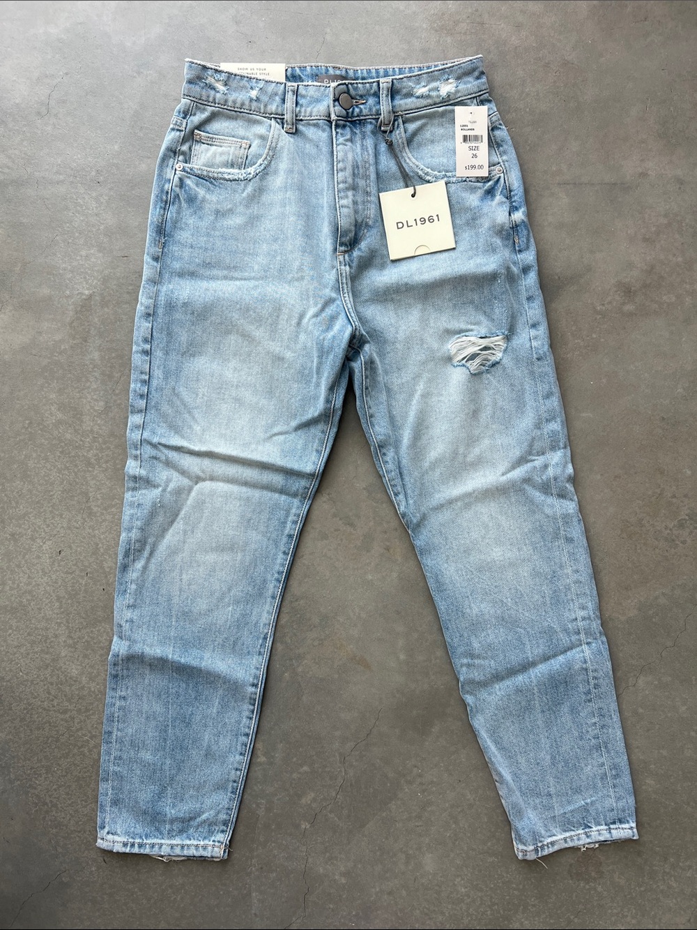 DL1961 Susie Distressed High-Rise Tapered Jeans